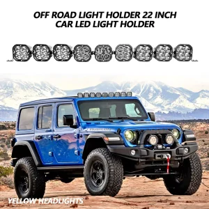 52 Inch 9 Pods Connectable LED Light Bar 5 Inch Pod Lights White Spot Beam with DRL Spliceable Auxiliary Driving Light