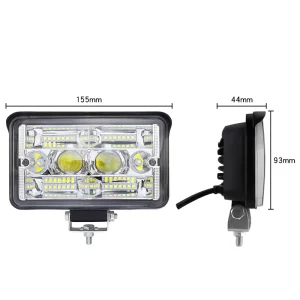 54W LED Work Light Square Large Field of View 4 Inches 32 LED Auto Parts Car Light for Truck Off road