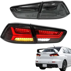 55W 12V DC LED Tail Lights For Mitsubishi Lancer EVO X Amber Sequential Turn