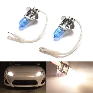 55W H3 Halogen Bulb Super White 5200K High Intensity 12V Ultra Bright for Fog Lights and Driving Lamps 100W Optional