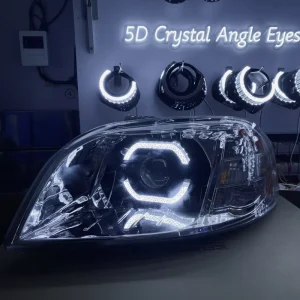 5D 水晶 LED 天使眼灯 I9-H30 WRGB 日间行车灯 LED DRL 通用光环灯环 应用程序控制 防水头灯 DRL