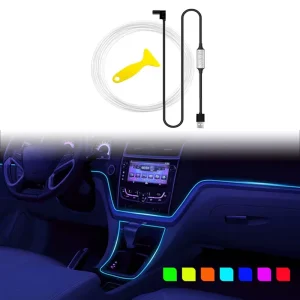 5M Car Interior Ambient Light Neon RGB Fiber Optic Led Ambiance Atmosphere Inside Indoor 12v New Mode Symphony Lights