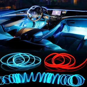 5M Car Interior Decorative Lamp Strips Atmosphere Lamp Cold Light Dashboard Console Auto LED Ambient Lights 3M