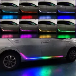 5V 12V 120cm 150cm Car Side Door Pedal Light LED Running Board RGB Light Strip APP Remote Control Auto Ambient Decorative Light