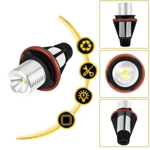 5W LED 天使眼雾灯和日间行车灯，带 Canbus 解码功能的头灯灯泡，适用于 E39 E60