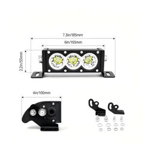 6 Inch 30W Amber White LED Off-Road Light Bar Single Row Combo Beam Dual Color Driving Light Bar for SUV ATV Trucks and Boats