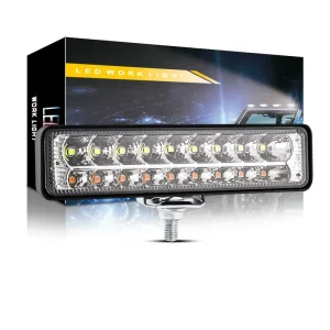 6 Inch 54W White + Yellow LED Work Light Bar Ultra-Bright Waterproof Fog Lamp for Driving Offroad Boat Car Tractor