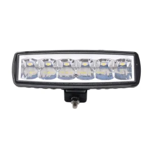 6 Inch 6LEDs 18W Single Row Aluminum Alloy LED Work Light Bar Waterproof IP67 Car Top Lighting for Trucks 4WDs Cars