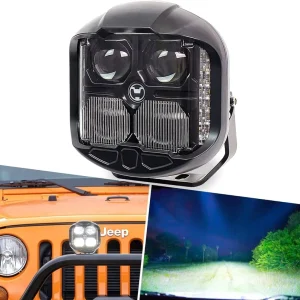 6 Inch LED Off Road Light Pod 65W 5500LM IP67 Waterproof Heavy Duty Driving Work Light for Pickup Tractor UTV ATV