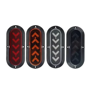 6 Inch Oval 12V 25LEDs Smoke Taillight LED Stop Turn Tail Backup Lamp for Trucks and Cars Vehicle Light Retrofit Use