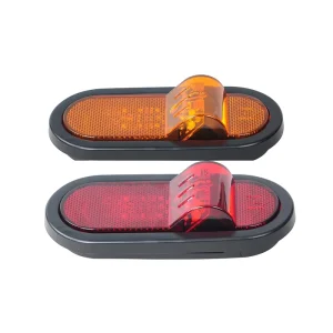 6 Inch Oval LED Mid Turn Signal Light Grommet Mount Truck Trailer Side Marker Lamp 12V 24V