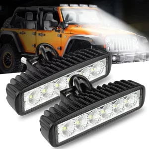 6 LED 18W 6 inch IP67 Waterproof Car Offroad Work Light with 6000 6500K Color Temperature Universal Fitment