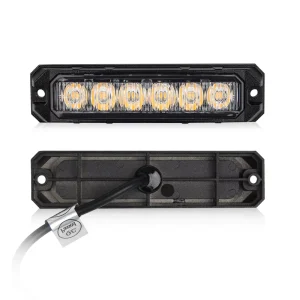 6 LED 6W 17 Flashing Mode Mini Side Marker Light Amber Color Flush Mount Design Led Strobe Lights for Trucks Car Vehicles