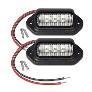 6 LED Car License Number Plate Light for SUV Truck Trailer Van Tag Step Lamp White Bulbs License Plate Lights