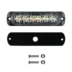 6 LED Emergency Warning Strobe Lights Deck Grille LED Strobe Flashing Lights Car Truck 12V 24V Boat Side Marker Light