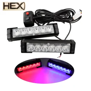 6 LED Strobe Light Bar Red Blue Flash Emergency Warning Lamp for Traffic Firefighters Beacon Vehicle Emergency