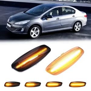 6 Options LED Sequential Side Marker Lights for Peugeot 308 3008 207 RCZ 5008 Citroen C4 C3 Blinker Indicator Turn Signal Lamps