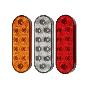6″ Oval LED Tail Lights New Style STOP TAIL TURN Truck Trailer Tail Lamp