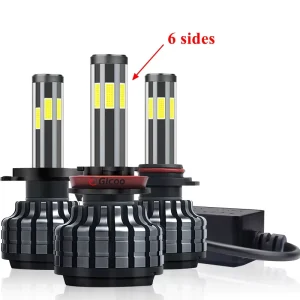 6 Sides LED Headlight 10000lm 360 Led Car Lights H4 H7 H11 9006 9004 9007 60w Auto Led Headlight Bulbs