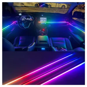 6 in 1 Universal 12V Symphony LED RGB Strip Ambient Atmosphere Light with Voice Control for Car Interiors