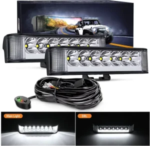 6.5 Inch Side Shooter LED Light Bar with DRL Spot Flood Combo LED Pods for Fog Driving Auxiliary Lamp on Truck ATV UTV