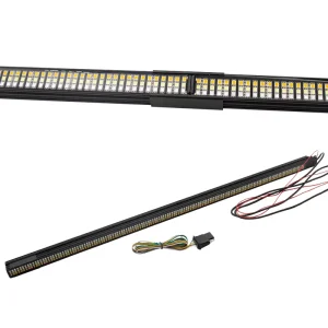 60 Inch Foldable Triple Row Emergency Strobe Light Bar for Pickup Trucks SUVs IP67 Waterproof 50W 12V Easy Mounting