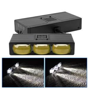 60W Hi Low Beam LED Front Grille Spotlights Projector Lens 3LED White LED Grid Light for Motorcycle Car Auxiliary Driving Light