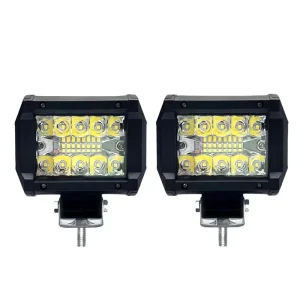 60W LED Car Work Light 4 Inch Three Row Spotlight for Off Road Vehicles IP68 Plastic Trinocular Modified External Fog Lamp