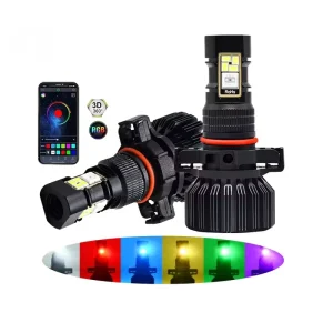 60W RGB Car Fog Light Bulb H8 H11 H9 9005 HB3 9006 HB4 H10 5202 5201 PS19W PS24W 9140 9045 9040 Car LED Bulb 12V Headlamp