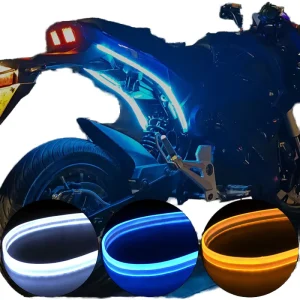 60cm Motorcycle External Headlight LED Daytime Running Lights Dual Eye 2 Lens Waterproof Decoration Strip Motor Brake Light