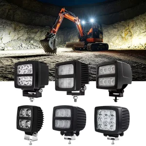 60w 90w 55w Square Spotflood Industrial Vehicle Waterproof Heavy Duty Excavator Truck Tractor 12v 24v Lamp Led Work Light
