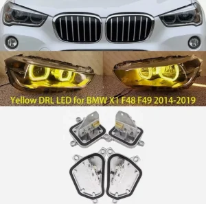 63117428789 63117428791 柠檬黄 LED 头灯日间行车灯天使眼 DRL 模块适用于宝马 X1 F48