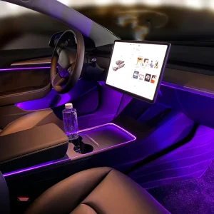 64 Color Car Interior Led Light Atmosphere Lamp Auto Ambient Lighting for tesla Model 3 Y