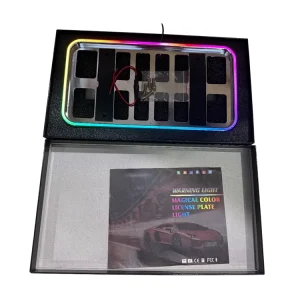 64-Color LED Chrome License Plate Frame Grille Pattern Decorative Frame for Sedan SUV Universal for US Version Only