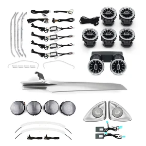 64 Color MMI Control LED Ambient Light for Mercedes Benz C Class W205 Interior Turbo Air Vent Decorative Lamp Kit
