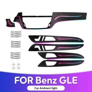 64 Colors RGB LED Turbine Air Vent Ambient Light Kit Interior Upgrade Car Ambient Light for 15-19 Mercedes GLE ML W166 C292 GLS