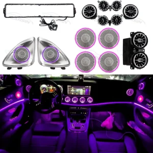 64 Colors W213 Ambient Lighting for Mercedes Benz E Class Interior Light Air Vent 4D Rotary Tweeter Speaker