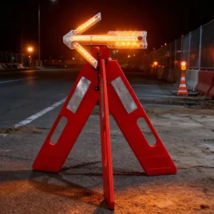 64PCS LED Rechargeable Amber Arrow Safety Warning Light With 2 Strong Magnet Emergency Traffic Signal for Truck Car Road Use