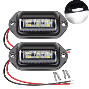 6LED 12V 24V LED Side Tail Lights 6000K Car Trailer SUV Lorry Number Plate Lights License Plate Light Rear Lamp White