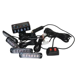 6LED Emergency Warning Grille Car Side Marker Light with Flash Strobe Function Auto Exterior Lighting