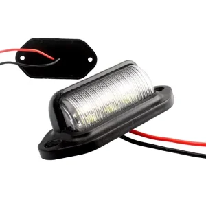 6LED License Plate Light for Truck Bus Trailer Tail and Side Lights Waterproof 12-24V Universal Fit ABS Housing