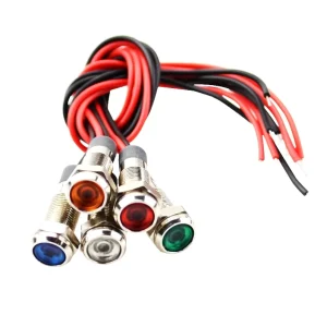 6MM 8MM 10MM 12MM 3V 5-6V 12V 24V LED Waterproof Metal Indicator Small Power Indicator With Cable