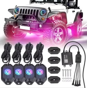 6pcs Aluminum 9W 4/8/12 Pods LED Chips Rock Lamp Blue Tooths Control Rock Light for Car Truck Off Road ATV RZR UTV SUV