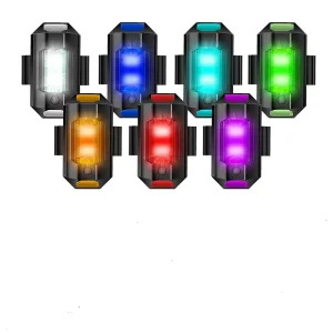 7 Colors Strobe LED Light IP65 Waterproof Motorcycle Lighting System USB Rechargeable for Cars Motorcycles