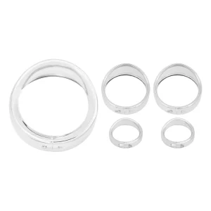 7” Headlight Trim Ring & 4.5” Fog Light Cover Motorcycle Visor Style for Harley Softail FL Touring Street Glide Chrome