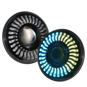 7 Inch 40W 12V RGB LED Car Headlights High Low Beam & Turning Light Cell Phone Controlled Headlight Chasing Effect