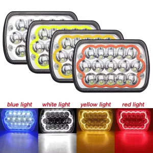 7 Inch 45W with Halo LED Car Work Light 5×7 LED Work Light for Truck Tractor 7 Pulgadas 45W Con Halo LED Coche Luz De Trabajo