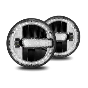 7 Inch Car LED Headlights with High/Low Beam DRL Turn Signal Light 6000K/3000K 300W Waterproof Round Headlights