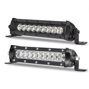 7 Inch Chrome or Blackout Lens Grille Mount 12V Combo Beam Car Single Row LED Bar Light for Pickup Trucks