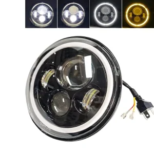 7 Inch Day Running Light 6000K 50W 6000lm Two Color Automatic LED Headlight 12V Universal Fitment SUV Off Road